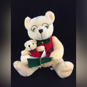 Vtg 1997 Grandpa Teddy Bear Reading Holiday Classics Plush Kids Preferred